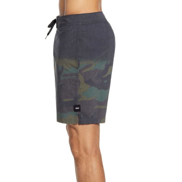 SOLD VANS Black Newland Camo Print Board Shorts - Picture 2 of 9
